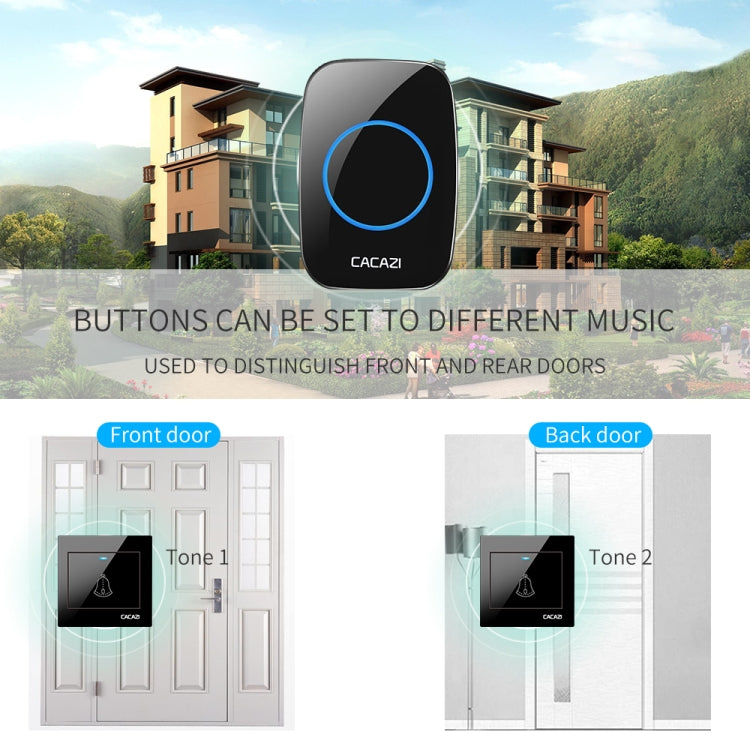 CACAZI H10 1 For 1 Wireless Smart Doorbell without Battery CACAZI H10 1 For 1 Wireless Smart Doorbell without Battery